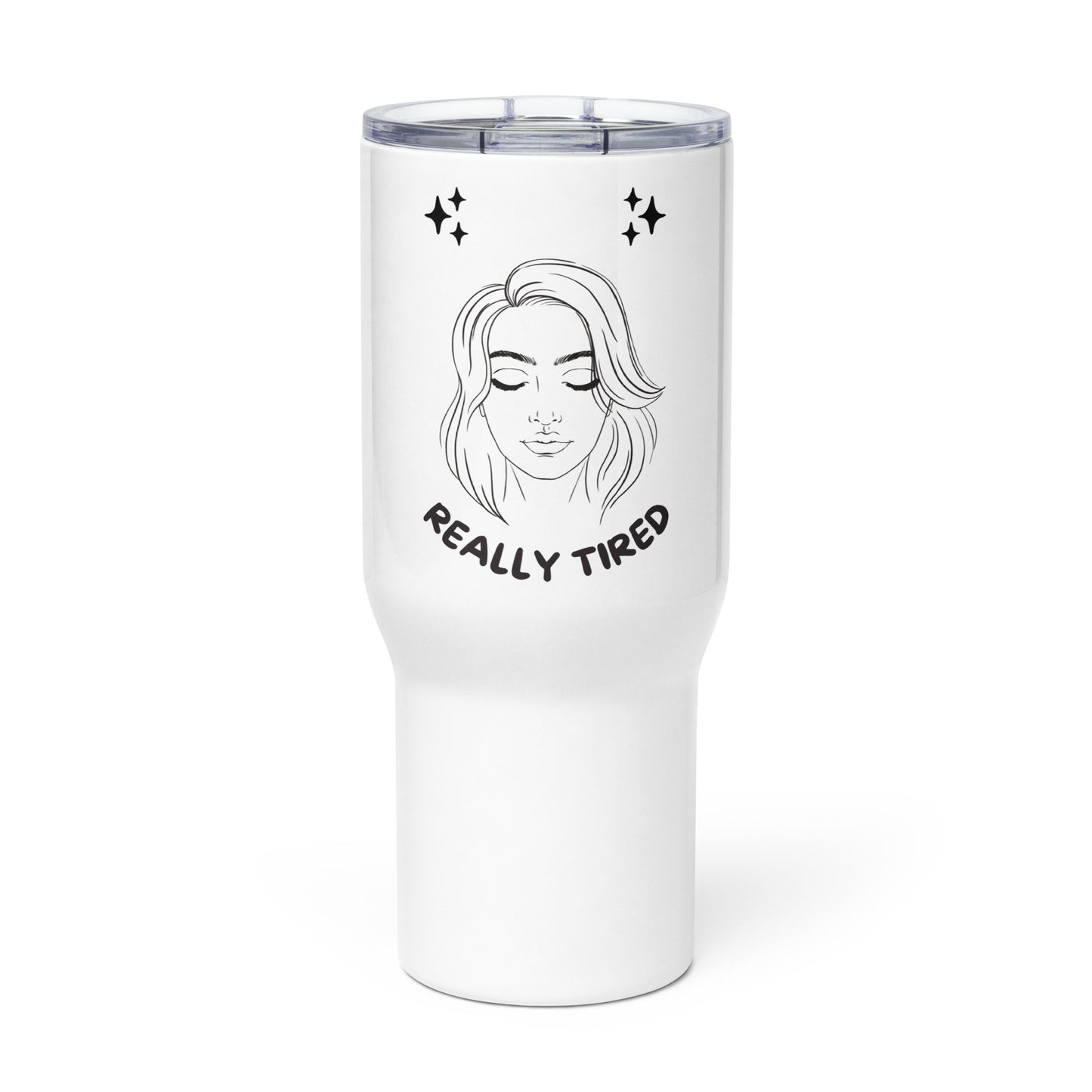 Sleepy White Travel Mug