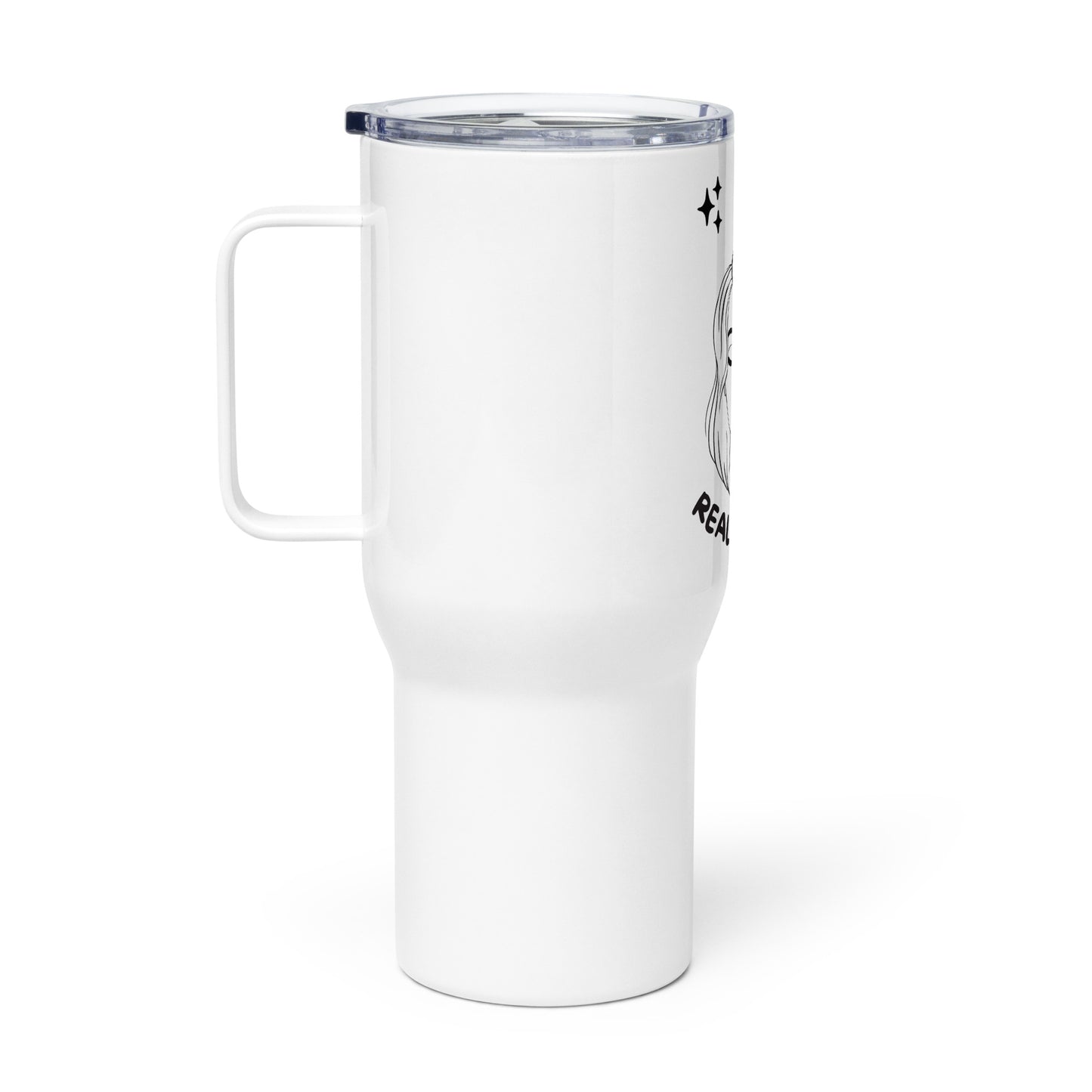 Sleepy White Travel Mug